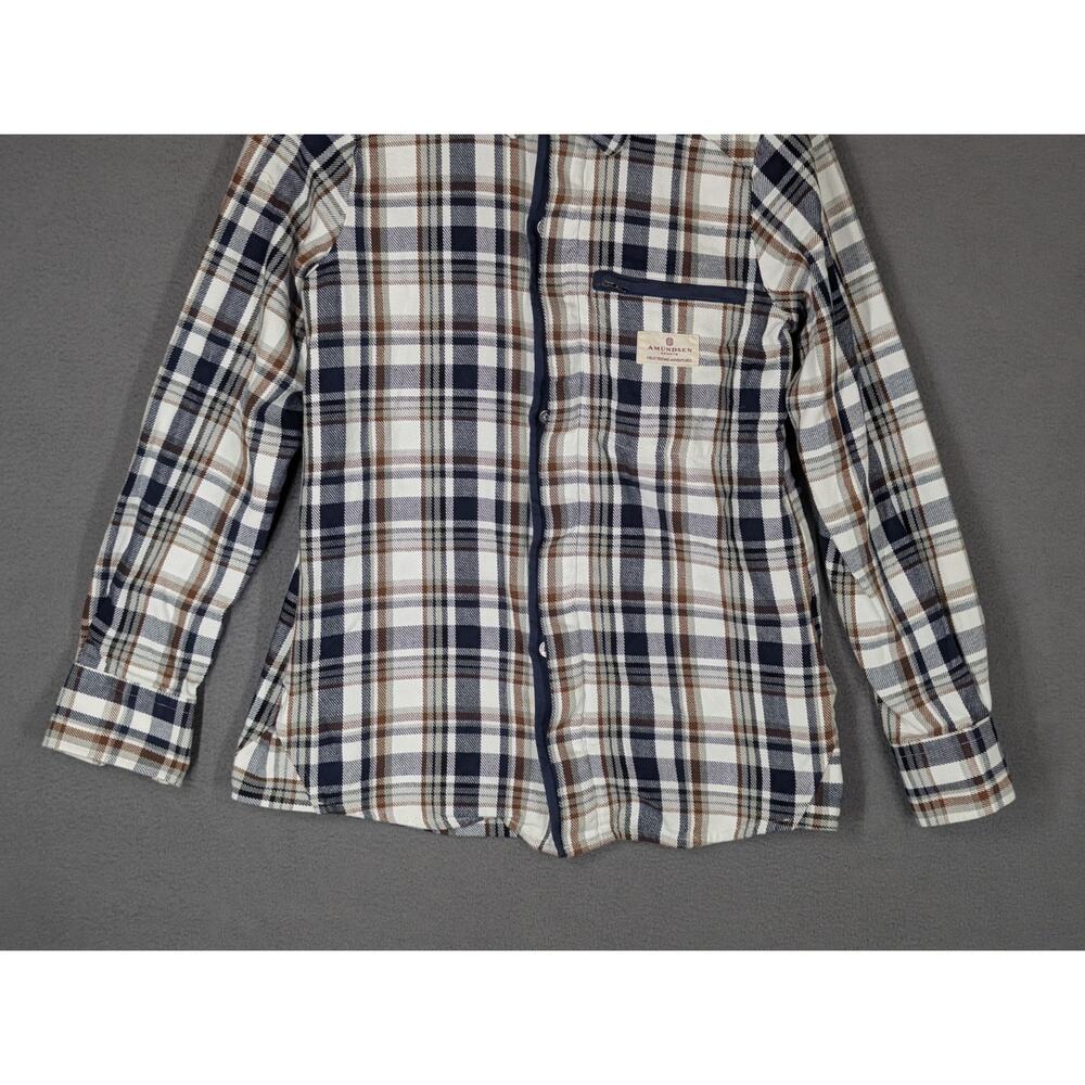 Amundsen Skauen Flannel Zip Button Field Shirt Womens Medium Plaid - Picture 3 of 14